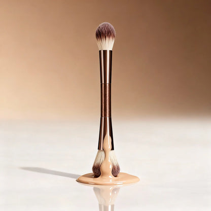 Etermea™ – Pinceau de Maquillage 2-en-1 Précision Teint & Poudre